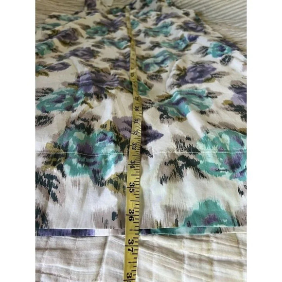 NWT Land’s End Watercolor Rose Dress Women’s Sz 12 Sleeveless Cotton Pockets - Picture 8 of 10